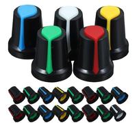 50 Pièces Boutons de Potentiomètre Wh148 6mm, Plastique | Lot Coloré Rouge Jaune Blanc Vert Bleu, Capuchons à Poignée, Remplacement 6mm pour Axe Rotatif