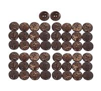 50 pièces boutons en bois ronds en coquille de noix de coco texture naturelle 2 trous boutons artisanaux pour bricolage couture vêtements décorations projets artistiques et