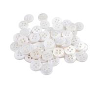 50 Pièces Boutons Nacrés en Coquillage Naturel, Boutons en Nacre Blanche | 10mm Bouton Nacre pour Couture Haut de Gamme, 4 Trous Ronds Plats Boutons Nacre, pour Fait Tricot Couture Main DIY Vêtements