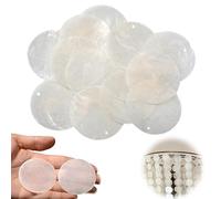 50 Pièces Breloques Coquillages Ronds，Goutte Charme Perle Lustre Pendentifs Pièces，Carillon éolien en coquillage pour l'intérieur et l'extérieur，Pour La Fabrication De Bijoux À Bricoler Soi-Même