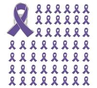 50 pièces broche rubanrose sensibilisation cancer du sein épinglettes soutien femme badge accessoires vêtements sac à dos pins prévention lutte santé décoration octobre rose (Purple, 6X4CM)