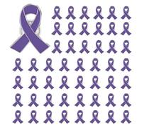 50 Pièces Broches de Sensibilisation Cancer du Sein Broche en Métal Épingles de Sûreté Cancer du Sein Épinglettes pour Femmes Activités (Purple, 2.8X2.1CM)