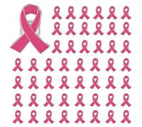 50 Pièces Broches Octobre Rose Avec Épingles à Nourrice Ruban Octobre Rose 2025 Accessoires Pré-Découpé Pour Sensibilisation au Cancer du Sein Pour Femme et Homme 6x4 cm (6X4CM)