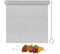 50 Pièces Brochettes pour Barbecue, 25 cm Pic a Brochette, Pique a Brochette, Brochettes à Viande en Acier Inoxydable, BBQ Brochettes, Brochette Réutilisables, pour Barbecue, Viande, Légumes
