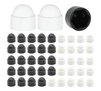 50 Pièces Cache écrous M8, Cache Ecrou 13mm, Caches Ecrou Plastique Capuchons, Caches vis Noir Blanc pour Boulons et Écrous Hexagonaux, Couverture Anti-Poussière et Étanche（Noir Blanc）