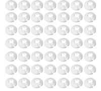 50 Pièces Cache-Tuyau pour Radiateur Colliers de Tuyaux en Plastique Blanc Couvercle Blanc de Tuyau de Radiateur Rosace Robinet pour Tuyau de 16 mm de Diamètre