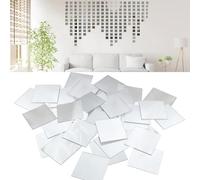 50 Pièces Carreaux de Miroir Autocollants 5x5 cm Acrylique Petit Miroir Bricolage Miroir Adhésif Mur Mosaïque Miroir Autocollant Carreaux de Miroir Carrés Mini Miroir Décoration