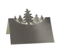 50 Pièces Carte De Nom De Sièges De Vacances De Noël Découpés Au Laser Arbres De Noël Réglage De Table Cartes De Tente En Papier Pliées Pour Le Dîner Au Pays Des Merveilles D'hiver Tables (Argent)