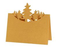 50 Pièces Carte De Nom De Sièges De Vacances De Noël Découpés Au Laser Arbres De Noël Réglage De Table Cartes De Tente En Papier Pliées Pour Le Dîner Au Pays Des Merveilles D'hiver Tables (Jaune)