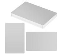 50 Pièces Cartes de Visite en Métal, Cartes de Visite Vierges en Aluminium, Gravée au Laser Cartes de Nom, 8,6 cm x 5,4 cm x 0,2 mm Plaque Métallique pour Cartes-Cadeaux d'Entreprise (Gris Argenté)