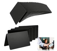 50 Pièces Cartes NFC NTAG215 Réinscriptibles, Cartes PVC Noires Programmables, Carte de Visite NFC avec Puce 504 Octets, TagsNFC Compatibles avec Tous les Appareils NFC pour Bureau et Entreprise