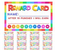 50 Pièces Cartes Perforées de Récompense, Papier Couché | Système D’encouragement Portable, Facile à Mettre en Place, pour Progrès Scolaires et Devoirs à Maison