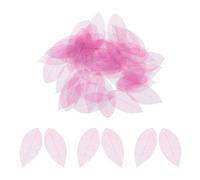 50 Pièces Charme Feuille D’arbre en Tulle Rose pour Bijoux DIY