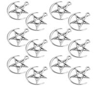 50 Pièces Charme Lune Argenté en Alliage de Zinc | Pendentif Lunaire Creux, Finition Lisse et Solide, Facile à Transporter, pour Bracelets et Boucles
