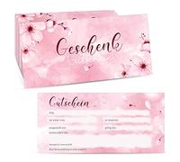 50 Pièces Chèque-Cadeau Vierge Cartes de Certificat Vierges Florales 3,9 x 8,3 Pouces Feuilles de Certificat pour Entreprises Boutiques Salon Beauté Restaurant Mariage Noël Anniversaire