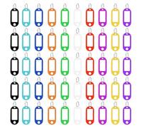 50 Pièces Clef Etiquette, Porte-Clés en Plastique Coloré, étiquettes de Bagages pour de Maison,Peut être Utilisé Marquer Divers Articles Par Exempl Bagages,Nom l'animal