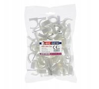 50 pièces - Clips de Câble Rond Ø 22 mm - Attaches Câbles Mural Avec Clous - Clips de Range Fixation - Support de Fil Organisateur Câble Haute Tension - Blanc - Horoz Electric