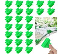 50 Pièces Clips pour Serre de Jardin, 16mm Antidérapant Pinces de Serre, Vert Plastique Pinces à Effet de Serre, Couverture Filet Tunnel Cerceau Clip pour Support Plantes, Filet à Oiseaux