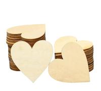 50 Pièces Coeurs en Bois, 50mm Décoratifs en Forme de Coeur en Bois, Coeurs en Bois de Decoration Mariage, Disques en Bois Naturels Coeusr, Pour Art, Bricolage, Artisanat, Mariage, Décorations de Noël
