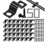 50 Pièces Collier de Serrage de U Cavalier Cable Electrique Fixation Grillage Rigide sur Mur Attache Tube Diamètre 6 mm 2 Trous avec 100 Vis pour la Fixation de Câbles Tuyaux Grillage Rigide