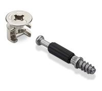 50 pièces Connecteur de Meubles Pièce de Raccordement de Meubles Roue Excentrique RASTEX 15 (Ø 15 mm) et cheville Twister DU 232 T