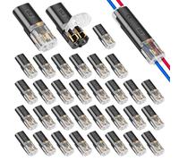50 Pièces Connecteur Electrique 2 Broches, 12V Connecteur Etanche 2 Fils Raccord Rapide Sans Soudure pour Câble 18-22 AWG Pour LED Auto, Camions et Bricolage Rxtérieur, Connexion Fiable et Enfichable