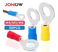 50 pièces cosses à sertir à anneau connecteurs de fils électriques M4/M5/M6 cosses de virole d'isolation câbles d'épissure rapide pour vis de connexion RV5.5-4s-50PCS