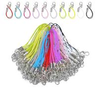50 Pièces Couleur Sangle Cordon Téléphone Portable Simple pour Porte-clés Clés,Boucles Charme Téléphone Portable avec Mousqueton,Sangle Téléphone Portable Cordon pour Pendentifs Porte-clés USB