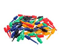 50 Pièces Crochet de Test Circulaire, Pince de Mesure Précise | Plastique, Positionnement Rapide, Usage en Inspection D’équipement et Opérations de Laboratoire Couleur Aléatoire