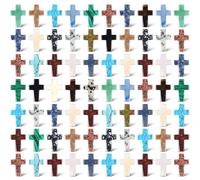 50 Pièces Croix de Cristal, Petites Mini Croix de Poche en Cristal Naturel en Vrac pour Les Prières Rappel Foi Baptême Poche Inspirantes en Vrac