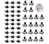 50 Pièces D’Interrupteurs à Bascule 2 Positions et 3 Positions, Mini Interrupteurs SPDT 2/3 Broches SS12D10 et SS12F15, 50V/0,5A Interrupteur Electronique Pour Projets DIY Arduino et Équipements Audio