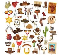 50 pièces d'accessoires Photo de Cowboy, Style Cowboy Occidental, Accessoires sur Le thème de la fête d'anniversaire, diverses Fournitures de Photographie de Rue, Accessoires de Carnaval