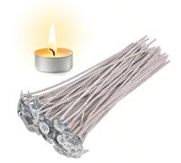50 pièces de 15 cm de mèches de bougie en fibre de liber naturelle pour la fabrication de bougies DIY, fournitures artisanales pour la maison. Mèches pour bougies en cire de soja faites à la main, aro