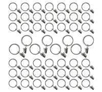 50 pièces de bagues à rideaux avec clips, anneau de rideau en métal résistant à la rouille, crochet de suspension de 38 mm de diamètre pour maintenir les tringles à rideaux lourdes et les rideaux