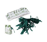 50 pièces de boîtes cadeaux vertes pour souvenirs, sacs à bonbons pour mariage et fête, boîtes cadeaux en papier simples et pliables avec corde pour décorations d’anniversaire et