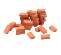 50 Pièces De Briques De Simulation Miniatures 1/16, Rouge, Gris, Bricolage, Table De Sable, Diorama, Paysage