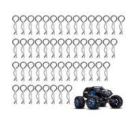 50 pièces de clips de carrosserie RC, en acier inoxydable de type R Pin pour 1/10 télécommande voiture shell modèle de rechange, clip de corps d'argent shell, agrafes de goupille de carrosserie