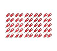 50 pièces de fiches bananes 4 mm, accessoires de test électrique à décharge de courant élevé, connecteur banane en cuivre rouge plaqué or avec filetage M12 pour équipements de (Rouge)