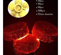 50 pièces de tablettes de charbon de bois doré premium, convenant pour l'encens, les épices arabes, le charbon de bois sans fumée, utilisables pour la combustion à la maison, le barbecue, la cheminée 