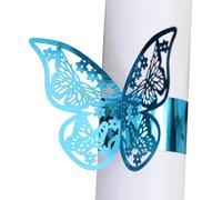 50 pièces découpées au laser 3D papillons ronds de serviette en papier, papier jetable de mariage bande de serviette pour la maison cuisine repas douche nuptiale partie
