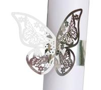 50 pièces découpées au laser 3D papillons ronds de serviette en papier, papier jetable de mariage bande de serviette pour la maison cuisine repas douche nuptiale partie