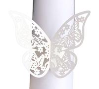 50 pièces découpées au laser 3D papillons ronds de serviette en papier, papier jetable de mariage bande de serviette pour la maison cuisine repas douche nuptiale partie