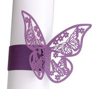 50 pièces découpées au laser 3D papillons ronds de serviette en papier, papier jetable de mariage bande de serviette pour la maison cuisine repas douche nuptiale partie