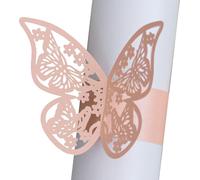 50 pièces découpées au laser 3D papillons ronds de serviette en papier, papier jetable de mariage bande de serviette pour la maison cuisine repas douche nuptiale partie