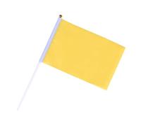 50 Pièces Drapeau à Main Mini 14x21cm Jaune en Polyester | Léger et Réutilisable, Décor Simple pour Tables de Fête, Écoles, Paquet Présents, Usage Collectif