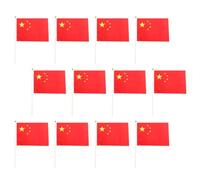 50 Pièces Drapeau Chinois Décoratif à Main Mât, Polyester Pvc | Format Compact, Usage Intérieur ou Jardin, Lot, Style Patriotique, pour Commerce et Extérieur