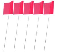 50 Pièces Drapeau de Pelouse Rose en Pvc et Fil D'acier | Marquage Paysager et Gazon, S’insère Facilement, Usage Polyvalent, Peut être Écrit, Petit Jardin