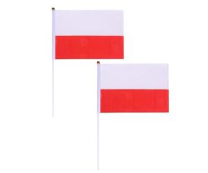 50 Pièces Drapeau Polonais sur Bâtonnet, Portable Léger, 8,3x5,5 | Polyester et Plastique, Petits Drapeaux Nationaux pour Parades et Fêtes, Usage Intérieur ou Extérieur