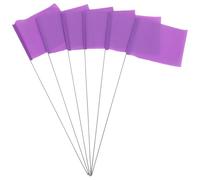 50 Pièces Drapeaux de Marquage de Pelouse Pourpre, Pvc | Petit Format pour Jardin, Insertion Facile, Haute Visibilité, Usage Polyvalent, Peut être Écrit Dessus
