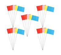 50 Pièces Drapeaux de Marquage Extérieurs en Acier Pvc, Ligne de Jardin | Résistants aux Intempéries, Tiges en Fil Rigide, pour Repérage Provisoire de Pelouse et Arrosage
